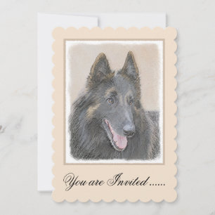 Belgische Tervuren Malerei - Niedliche Original Hu Einladung