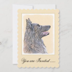Belgische Tervuren Malerei - Niedliche Original Hu Einladung