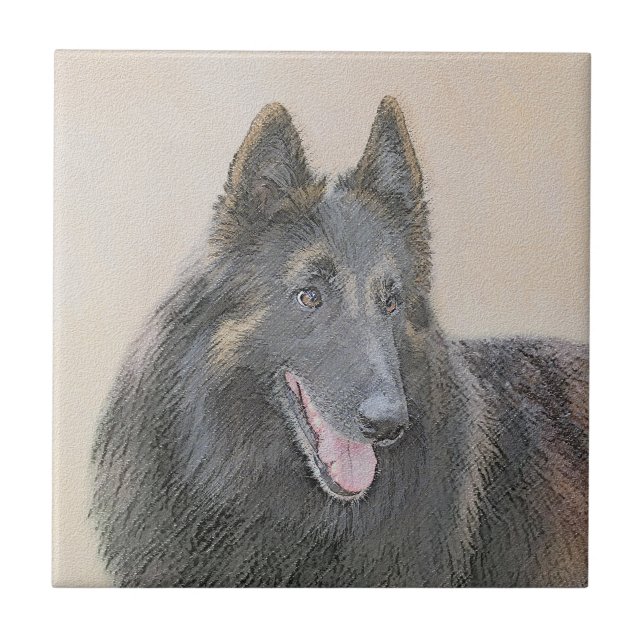Belgische Tervuren Malerei - Niedliche Original Hu Fliese (Vorderseite)