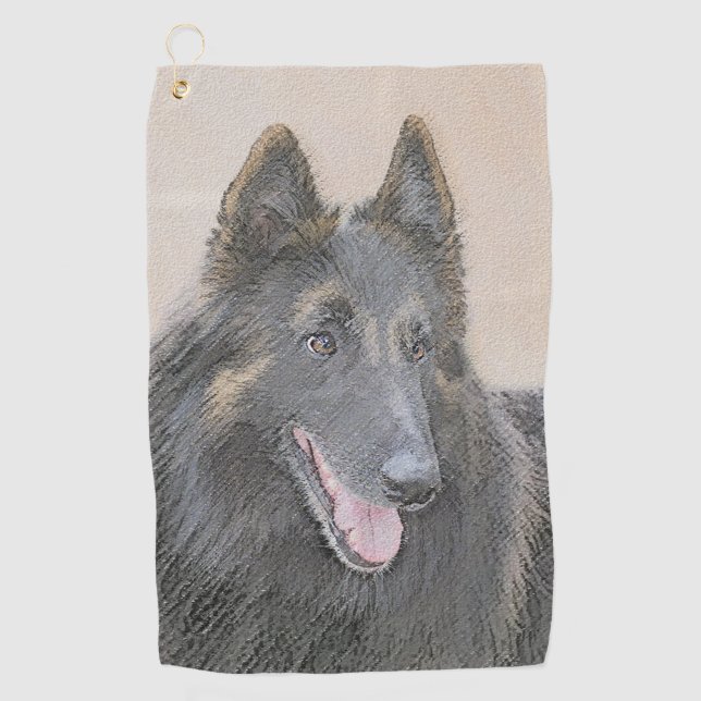 Belgische Tervuren Malerei - Niedliche Original Hu Golfhandtuch (Vorderseite)