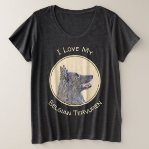 Belgische Tervuren Malerei - Niedliche Original Hu Große Größe T-Shirt