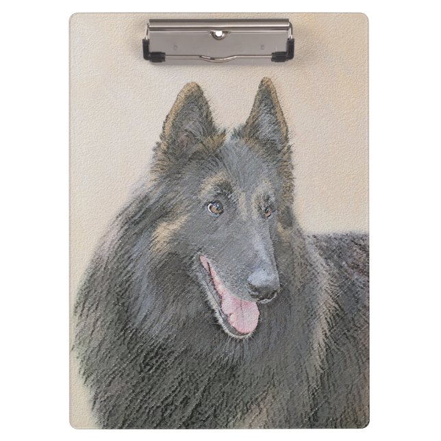Belgische Tervuren Malerei - Niedliche Original Hu Klemmbrett (Vorderseite)