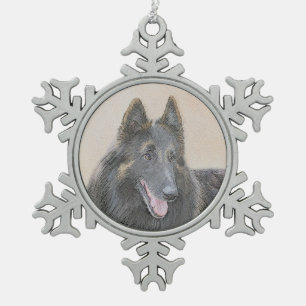 Belgische Tervuren Malerei - Niedliche Original Hu Schneeflocken Zinn-Ornament