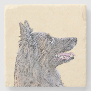 Belgische Tervuren-Malerei - Niedliche Original Hu Steinuntersetzer
