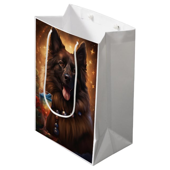 Belgische Tervuren Neujahr Mittlere Geschenktüte (Vorderseite Schrägansicht)