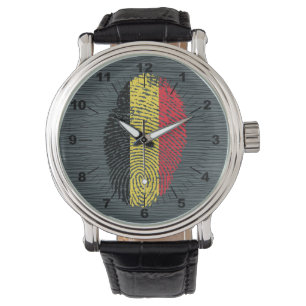 Belgische Touch-Fingerabdruckflagge Armbanduhr