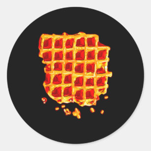 Belgische Waffel Sirup Frühstücks-Snack-Waffel L Runder Aufkleber