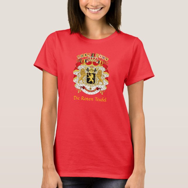 Belgische Wappen-Coat Die Roten Teufel T - Shirt (Vorderseite)