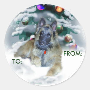 Belgische Weihnachtsgeschenke von Tervuren an: Runder Aufkleber