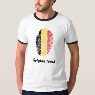 Belgischer Berührungs-Fingerabdruck-Flagge T-Shirt