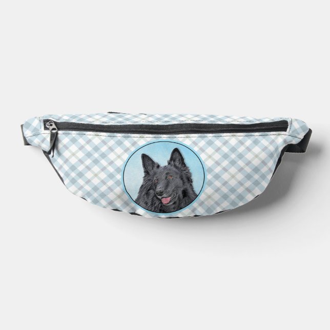 Belgischer Groenendael Sheepdog Schwarze Malerei H Bauchtasche (Ablage )
