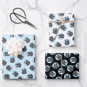 Belgischer Groenendael Sheepdog Schwarze Malerei H Geschenkpapier Set