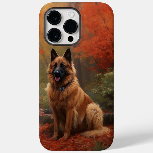 Belgischer Hirte im Herbst Leaves Fall Inspiriert Case-Mate iPhone 14 Pro Max Hülle (Rückseite)