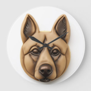 Belgischer Malinoi-Hund 3D inspiriert Große Wanduhr