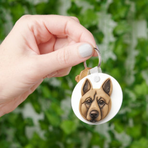 Belgischer Malinoi-Hund 3D inspiriert Schlüsselanhänger