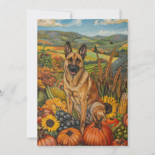 Belgischer Malinoi-Hund Herbsternte Erntedank Feiertagskarte