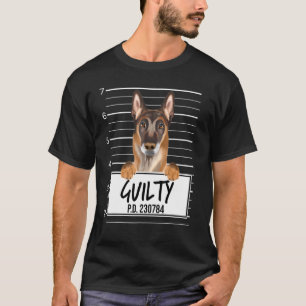 Belgischer Malinoi-Mugshot schuldig Hund T-Shirt