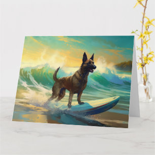 Belgischer Malinoi Strand Surfen Malerei Karte