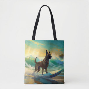 Belgischer Malinoi Strand Surfen Malerei Tasche