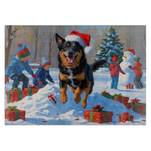 Belgischer Malinoi Weihnachtsfestliche Schneeszene Schneidebrett