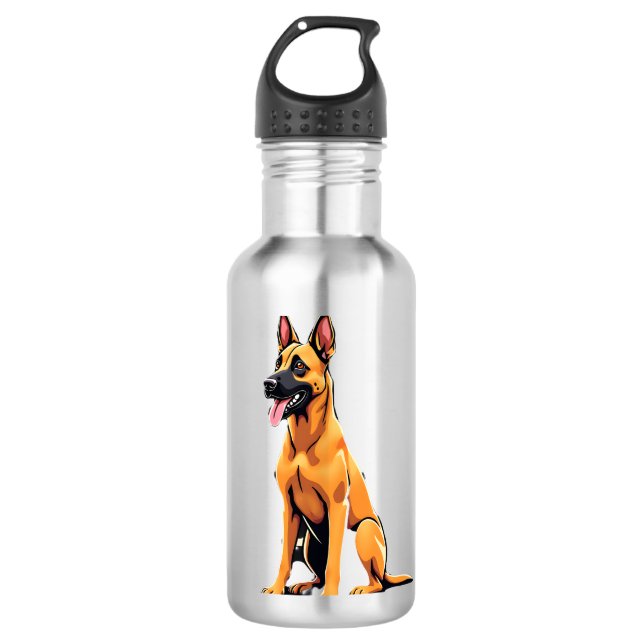 Belgischer Malinois (3) Edelstahlflasche (Vorderseite)