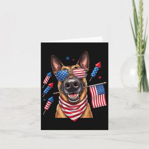 Belgischer Malinois Amerikanische USA-Flagge Memor Karte