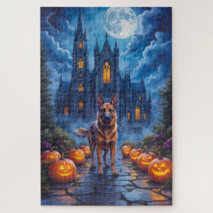 Belgischer Malinois Gotische Kathedrale Halloween