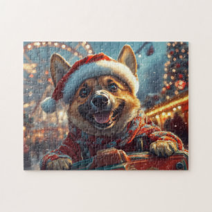 Belgischer Malinois-Hund Achterbahn Weihnachten 