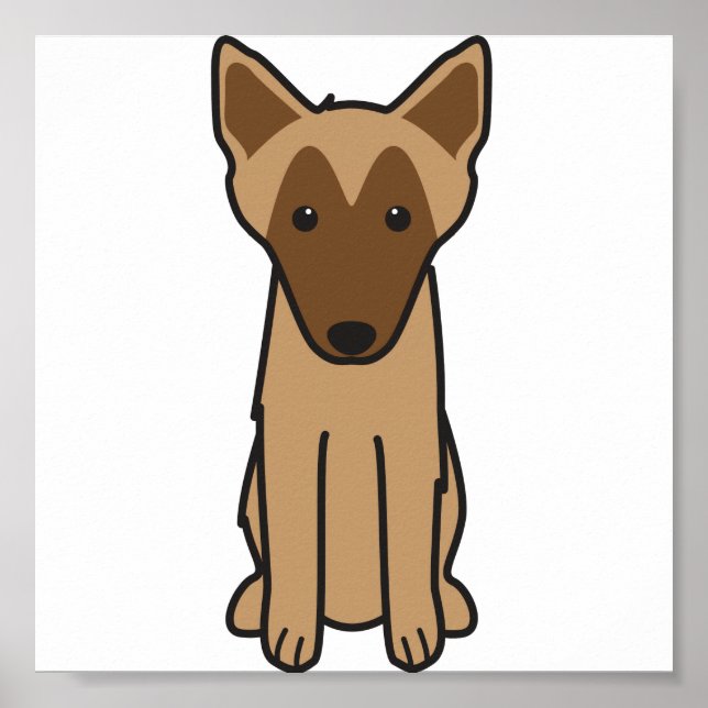 Belgischer Malinois-Hund-Cartoon Poster (Vorne)
