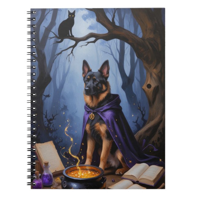 Belgischer Malinois Hund Gemälde zu Halloween Notizblock (Vorderseite)