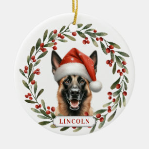 Belgischer Malinois Hund Keramik-Kreis-Ornament Keramik Ornament
