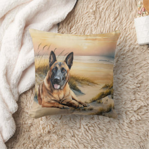Belgischer Malinois-Hundefreund Sandstrand Kissen