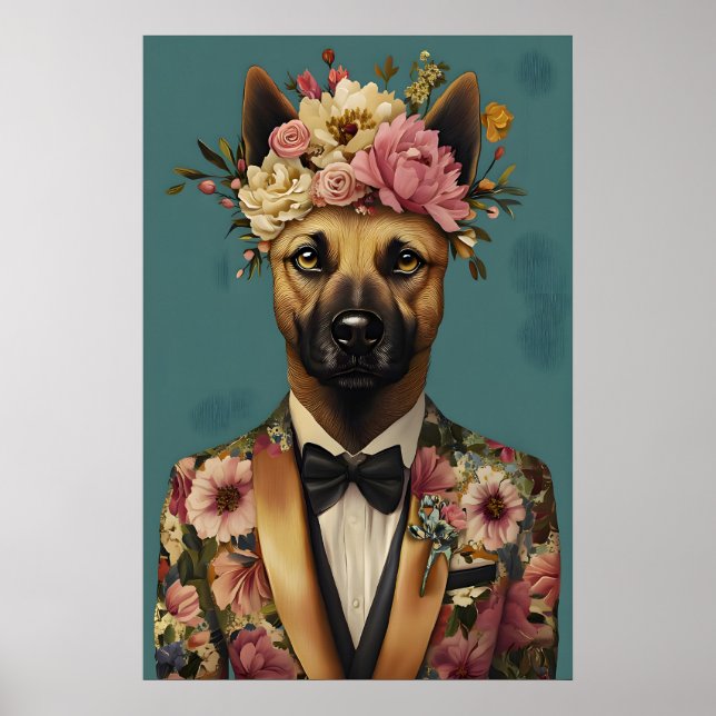 Belgischer Malinois im Anzug Poster, Belgischer Ma Poster (Vorne)