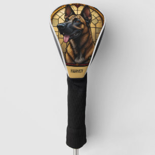 Belgischer Malinois im Stil von Buntglas-Illustrat Golf Headcover