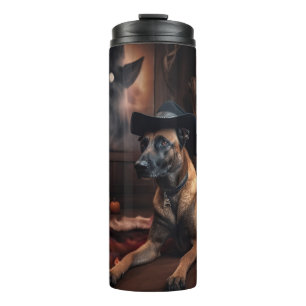 Belgischer Malinois Kürbisse Halloween Gruselig Thermosbecher