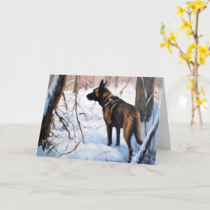 Belgischer Malinois Lass es schneien Weihnachten Karte