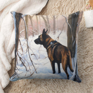 Belgischer Malinois Lass es schneien Weihnachten Kissen