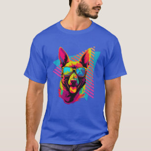Belgischer Malinois mit Sonnenbrille 80er 90er Mäd T-Shirt