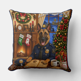 Belgischer Malinois Polizei Feiertag Kissen