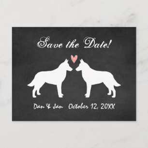 Belgischer Malinois-Schultafel-Hochzeit Save the D Ankündigungspostkarte