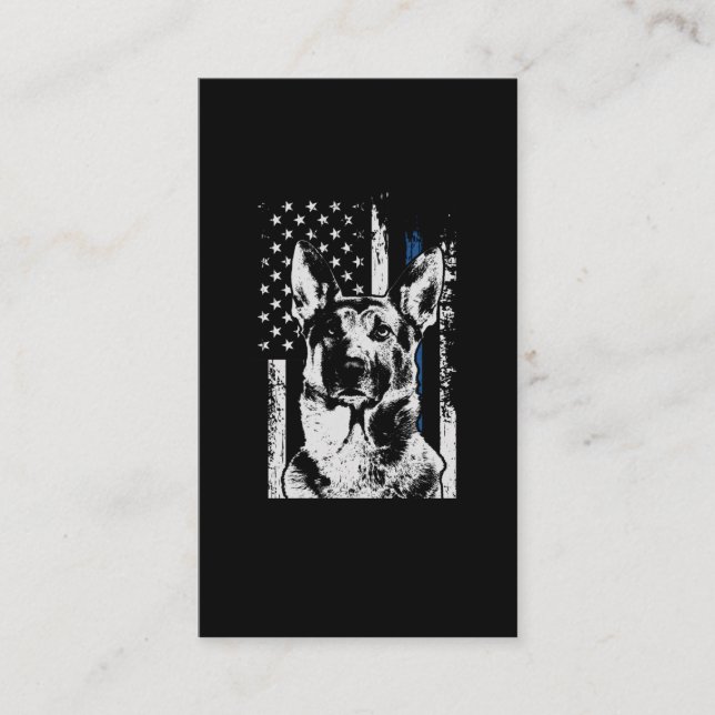 Belgischer Malinois Thin Blue Line Polizeihund Visitenkarte (Vorderseite)