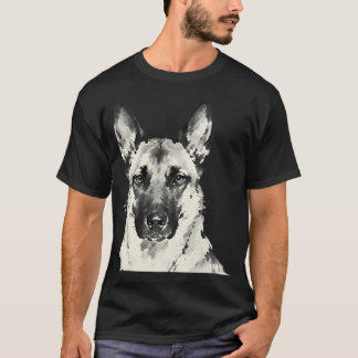 Belgischer Malinois-Tuschemalerei Nahaufnahme T-Shirt