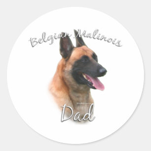 Belgischer Malinois-Vater 2 Runder Aufkleber