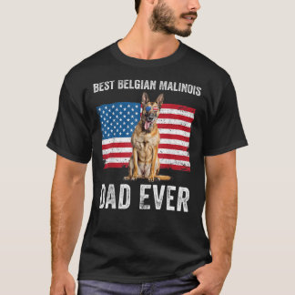Belgischer Malinois-Vater American Flag Belgische  T-Shirt