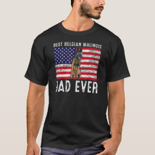 Belgischer Malinois-Vater USA Amerikanische Flagge T-Shirt