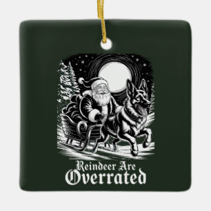 Belgischer Malinois Weihnachtsbaum wird überbewert Keramikornament