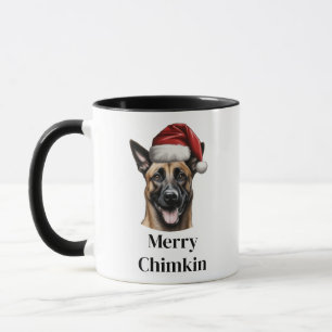 Belgischer Malinois Weihnachtsmann Hut Weihnachten Tasse