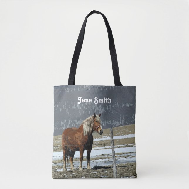 Belgischer Pferdewechsel in Paddock Tote Bag Tasche (Vorderseite)