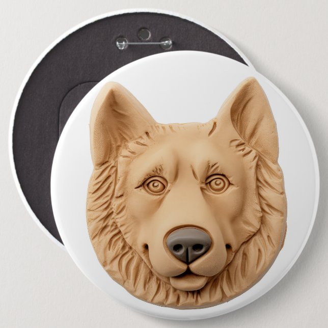 Belgischer Schäferhund 3D Inspiriert Button (Vorne & Hinten)