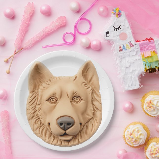 Belgischer Schäferhund 3D Inspiriert Pappteller (Party)